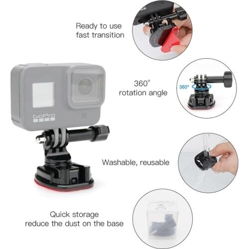 Paste Base Base Mount for DJI OSMO ACTION Pocket for Gopro 9 8 7 6 5 Camera Suction Cup Adjustable Base Car Helmet Mount Adapter
