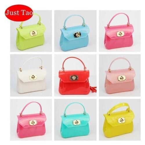 DHL Free Shipping Just Tao Children Jelly Totes 10 colors messenger bags for Toddlers Kids Mini Handbags Girls Beach bag JTD022