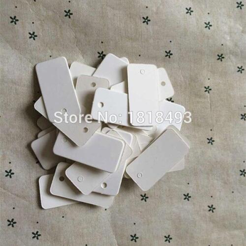 Free shipping wholesales blank white 350gsm paper tag 2x4cm 1000 pcs a lot DIY gift tag/garment printed labels hang tag printing