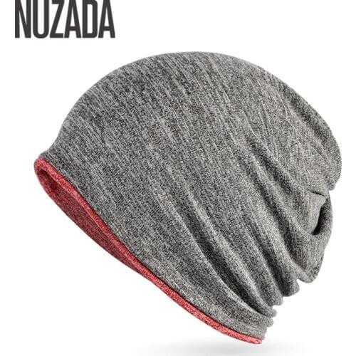 Brand NUZADA Winter Cotton Hat Keep Warm Men Women Hedging Cap Two Ways To Use Skullies Beanies Knitted Knitting Caps Bonnet
