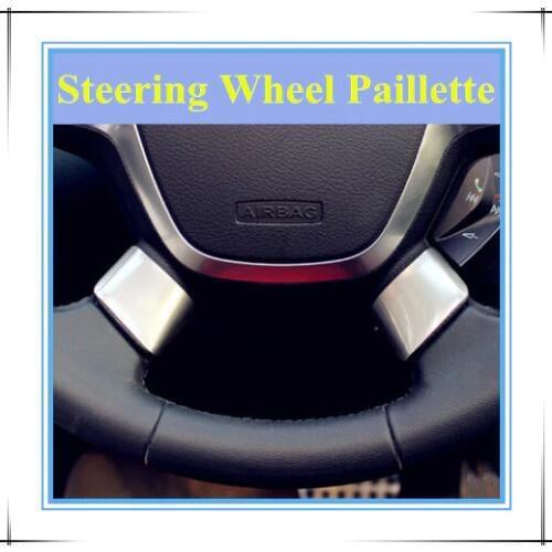 Carmilla 2X Car Chrome Steering Wheel Cover Sequin Sticker for New Focus 3 Mk3 Kuga 2012 2013 2014 2015 2016 2017 Acc