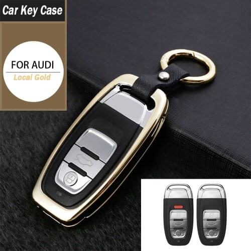 Zinc Alloy Car Key Case Cover For Audi B6 B7 B8 A4 A5 A6 A7 A8 Q5 Q7 R8 TT S5 S6 S7 S8 SQ5 Protection Key Shell Skin Bag Styling