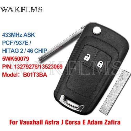 For Vauxhall Astra J Insignia Cascade Corsa Adam Viva Moka Zafira Tourer Flip Car Key 5WK50079 13279278/13523069 B01T3BA