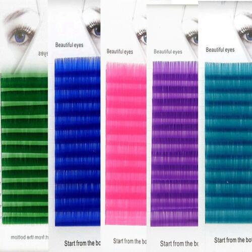 Dramatic Eyelashes C/D Curl 0.07/0.1 8-15mm False Lashes Blue+green Eyelash Eyelashes 3d Mink Eyelashes Long Lasting