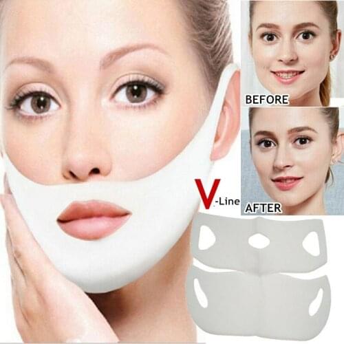4D V Face Health Beauty Lifting Firming Anti Wrinkle Chin Sticking Hanging Ears Face Gel Mask