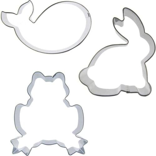 Whale,Frog, Rabbit shaped 3 pieces biscuit cutting moldst,baking tools, cake decorating soft candy tools