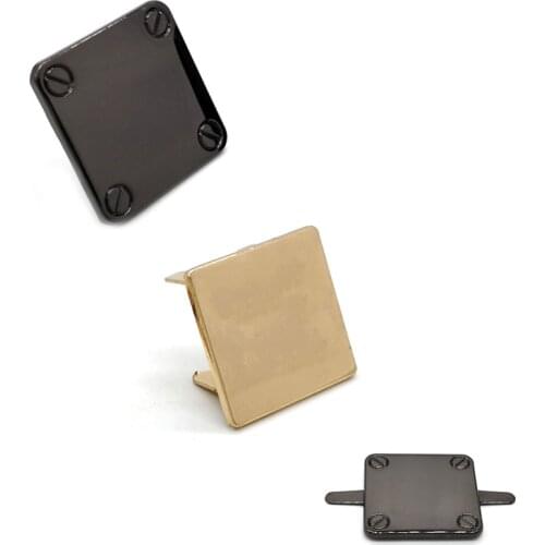 Square Metal Tag bag hardware brand accessories customized Logo nameplate