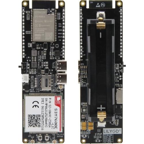 LILYGO® TTGO T-SIM7600E-L1C 4G LTE CAT4 USB Dongle Module ESP32 Chip WiFi Bluetooth 18650 Battery Holder Solar Charge Board