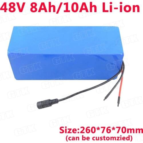GTK 13s 48v 10ah lithium battery pack 8Ah 48v li-ion 18650 battery pack with BMS for 500w ebike e-scooter motor+3A Charger