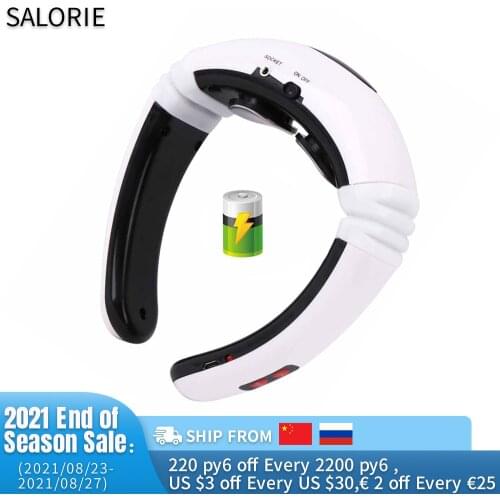 USB Rechargable Neck Massager Electric Pulse Cervical Vertebra Massager Massage Tool Heating Therapy Pain Relief