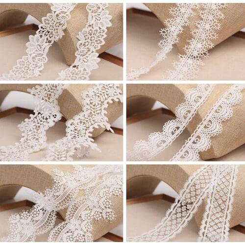 MLAEY 2Yard/Lot Lace Ribbon Off White Lace Fabric Polyester Garment Accessories Clothes Accessories Lace Trimmings 19527