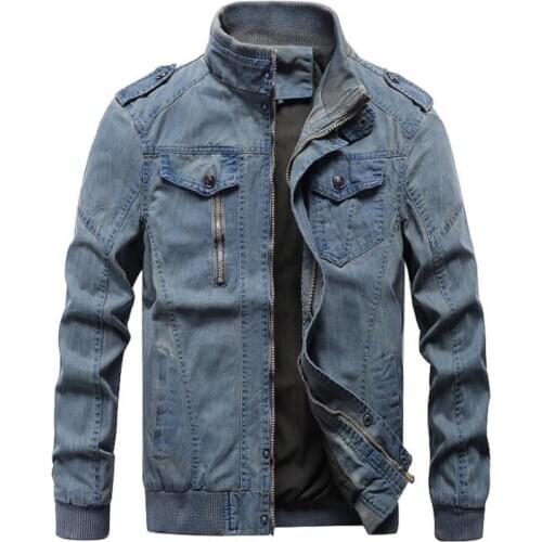2020 Autumn Mens Denim Jacket Trendy Military Ripped Denim Jacket Mens Jeans Jacket Army Style Outwear Male Coats Large Size 6XL