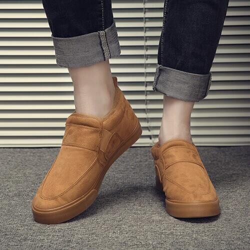 Winter Mens Cotton Shoes Middle-aged Father Super Warm Thick Plush Shoes Non-slip Comfortable Elderly Flat Casual Shoes S7-17