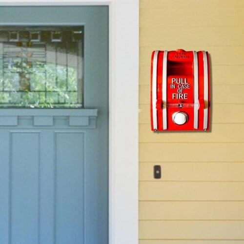 Flame Alarm Pull Station Doorbell Resin Wall-Mounted Home Decor Innovative Doorbell For Indoor Outdoor Decoration Handicraft