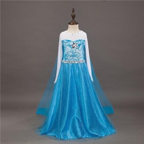 2020 New Arrived Elsa Queen Dress Anna Princess Girls Birthday Costume Purim Halloween Party Fancy Dress