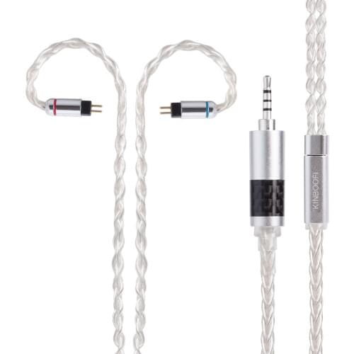 Wooeasy Upgrade Tin Plated Copper Silver Cable 2.5/3.5/4.4 Balanced Cable With MMCX/2pin Jack For LZ A5 QT2 HQ5 HQ6