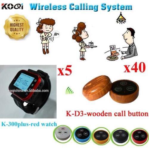 Waitress Calling Pager System For Restaurant Service Equipment(5 watch +40 call button)