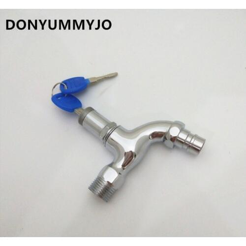 With Key Washing Machine Faucet Single Cold Quick Opening Bibcocks Filter Mop Pool Tap