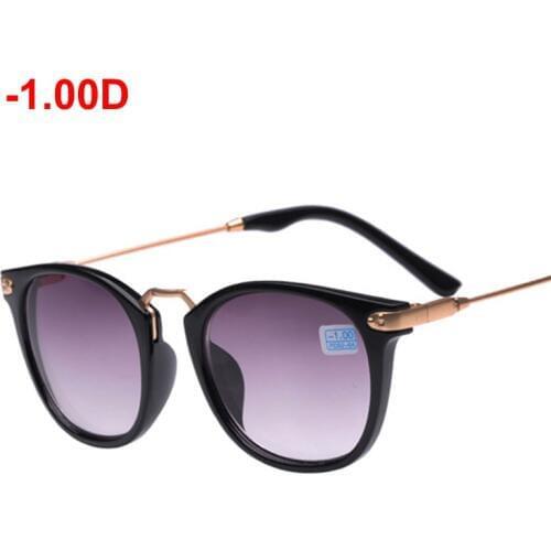 Myopia Sunglasses Finished Men Women Myopia Eyeglasses Frame with gray lens Sun glasses Myopia Eyewear -1.0 ~4.0 With Diopters