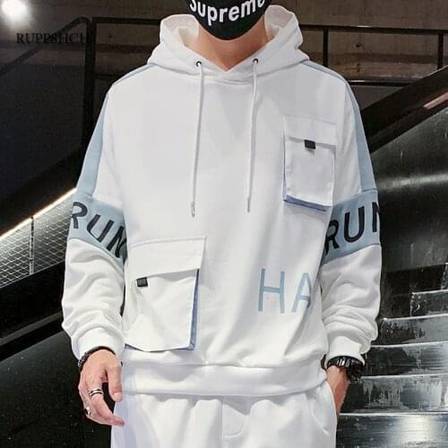 Mens Hoodie Mens Casual Sweatshirt Mens Cargo Sweatshirt Tops 2021 Spring Autumn Fashion Hip Hop Hoodie