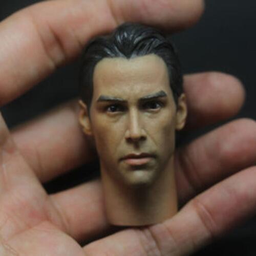 1/6th Neo Keanu Reeves Man Head Sculpt With Neck PVC Fit 12in Action Figure Doll