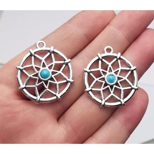 10pcs/lot--27mm, Antique silver plated Dream Catcher charms,DIY supplies,Jewelry accessories