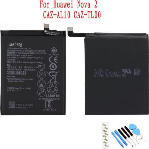 100% NEW Original 2950mAh HB366179ECW Battery For HUAWEI Nova 2 CAZ-AL10 CAZ-TL00 Mobile Phone