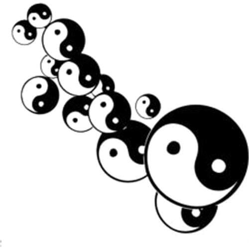 12.8cm*12.4cm Yin Yan Decor Car-Styling Vinyl Car Sticker Motorcycle Black/Silver S3-6191