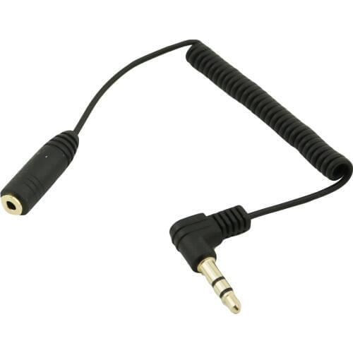 1x 3.5mm 1/8" 3 Pole Male Right Angled to 2.5mm Female Jack Audio Coiled Spiral Gold Plated Connector Cable