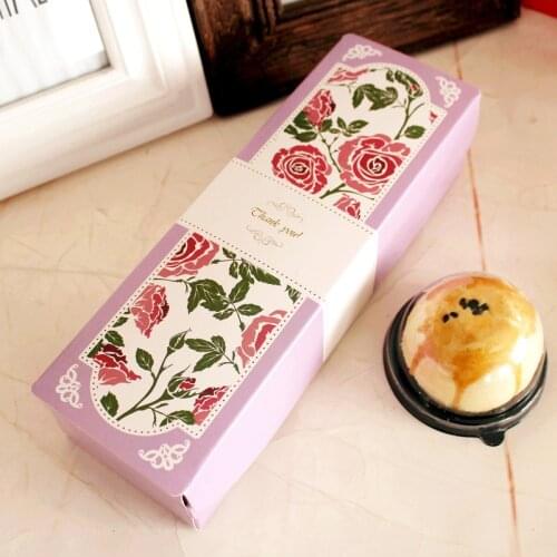21.5*6.8*4cm 10pcs Macaron pruple rose Cake Macaron Chocolate Paper Box Storage BoxesChristmas Birthday Party Gifts Packaging