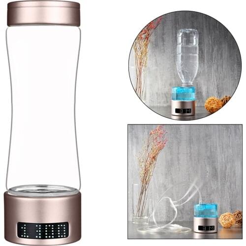 400ml Hydrogen Rich Water Cup USB Ionizer Maker Generator High Borosilicate Glass Antioxidants Water Bottle for Travel Car