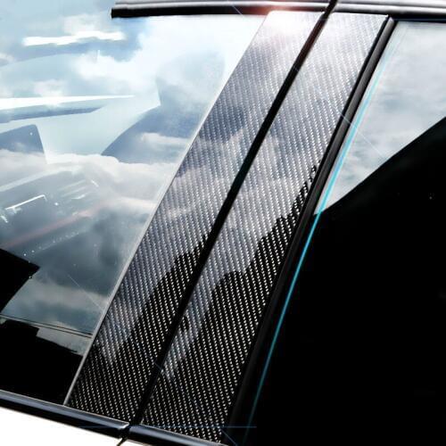 6X Carbon Fiber Car Window B-pillars Decorative Sticker for BMW E60 E90 F30 F10 F20 F07 E70 E84 E46 Car Styling Trim Accessories