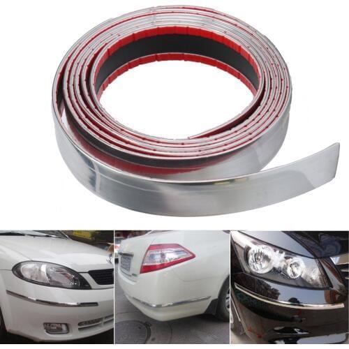 30mm 2.5m Exterior Car Chrome Auto Adhesive Strip Trim Tape Molding Styling Decoration Car Bumper Strip Protector Sticker
