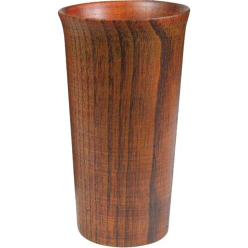 1pc Wood Drinking Cup Rustic Water Cup Smooth Polished Cup Vintage Drinking Cup Wooden Tea Cup For Home Office Drinkware