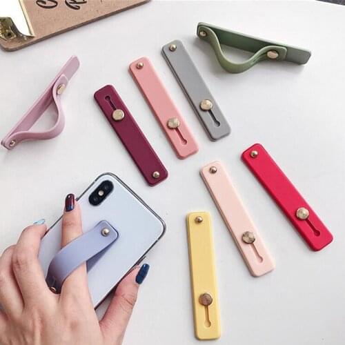 Phone Holder Candy Color For IPhone Xiaomi Push Pull Finger Stand Grip Silicon Ring Wrist Band Strap Universal Cellphone Bracket