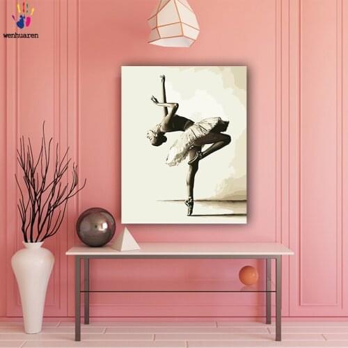 DIY colorings pictures by numbers with colors Abstract ballet dancer picture drawing painting by numbers framed Home