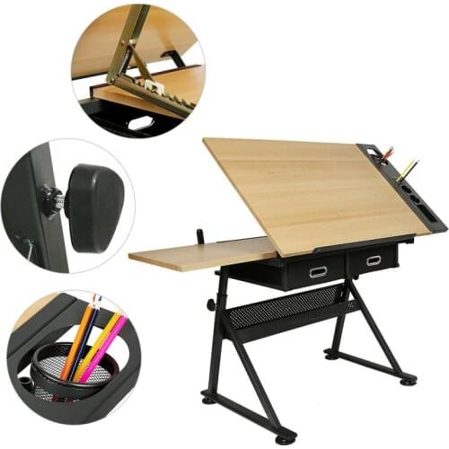 Dropshipping Multifunctional Designer Workbench Easel Sketch Oil Paints Easel Art Supplies Can Be Raised Lowered Office Desk HWC