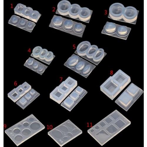 UV Resin Geometric Molds Hollow Quicksand Mold with Square Round Ellipse Mold Dried Flower Resin Decorative DIY Hand Crafts