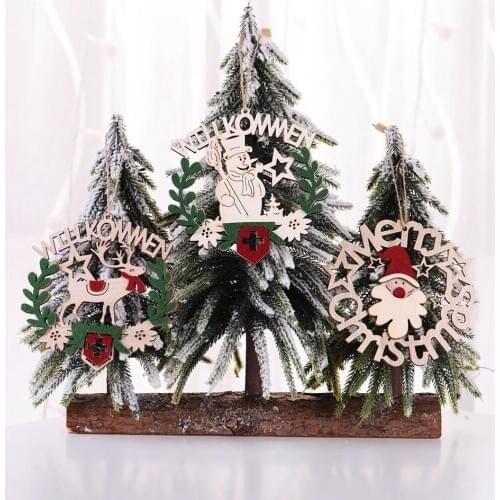 2pcs New Christmas Tree Ornaments Hanging Xmas Tree Home Party Decor Pendants Wooden Pendant Christmas Tree Decoration