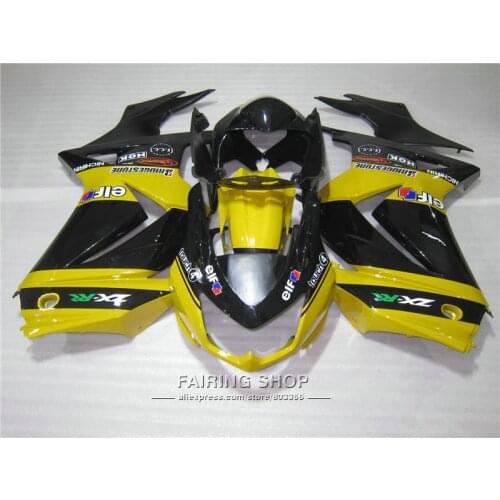 Free customize injection mold fairing kit For Kawasaki ninja 250r 08 09 10-14 2008-2014 yellow black EX250 fairings set PO47