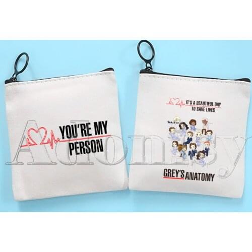 Greys Anatomy Korean Style Cartoon Printed Canvas Bag Design Canvas Simple and Fashionable Storage Bag