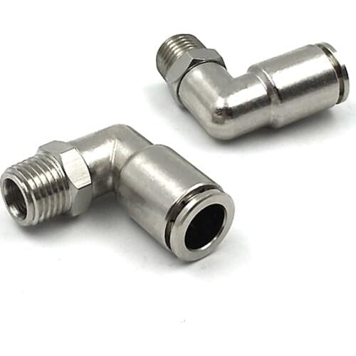 PL brass nickel-plated metal pneumatic connector 1/8" 1/4" 3/8" 1/2" external thread hose air compressor high pressure connector