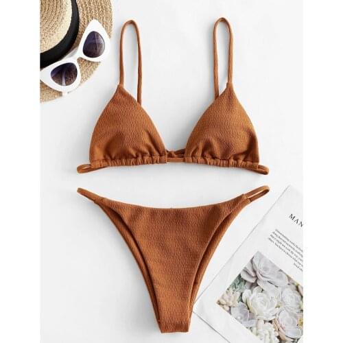 2021 Summer Bikini Swimwear Swimsuit Women Solid Bathing Suit Bikini Set With Pad Female High Waist Beachwear Sexy Biquini #t1g