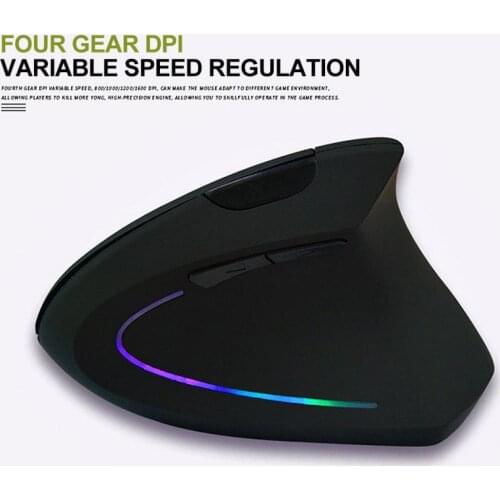 JSY-5 1600DPI USB Rechargeable Mouse Vertical 2.4G Wireless Mouse Game Ergonomic Desktop Mice For Laptop PC Office Home