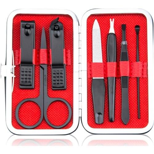 7pcs Stainless Steel Nail Clippers Set Professional Scissors Suit Nail Tools Box Trimmer Grooming Manicure Cutter Kits