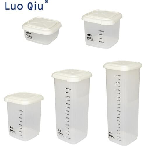 Food sealed can metering kitchen plastic transparent refrigerator storage box five grains storage box