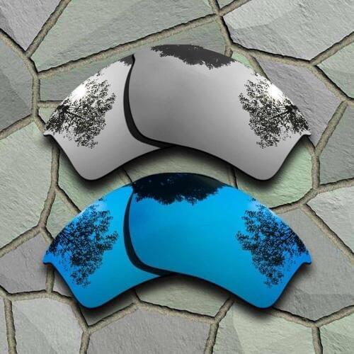 Chrome&Sky Blue Sunglasses Polarized Replacement Lenses for Oakley Half Jacket 2.0 XL