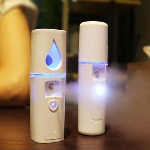 Portable Mini Steaming Humidifier USB Rechargable Handheld Water Meter Charging Mini Steamed Face Humidifier With/Without Mirror