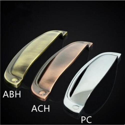 Vintage Style Dresser Pulls Silver chrome shell cup drawer pulls knobs antique brass cabinet cupboard door handles 96mm bronze