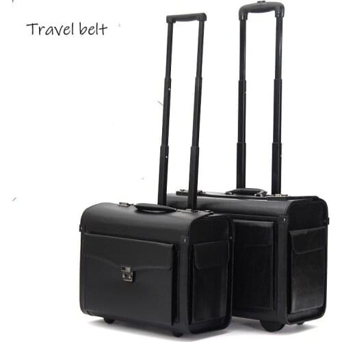Short trip, high quality, pilot Multifunction 19 inch size Rolling Luggage Spinner brand Captains suitcase